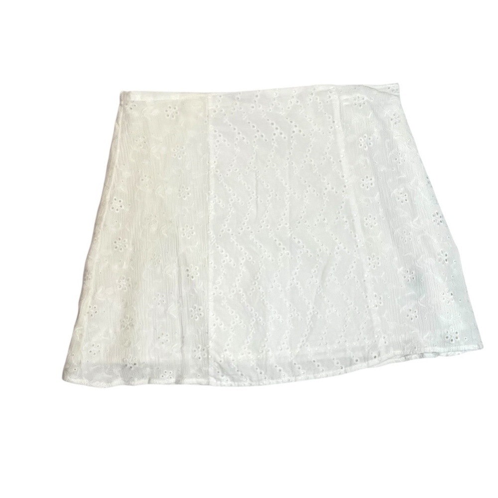 White Cotton Eyelet Skirt - Picture 2 of 10